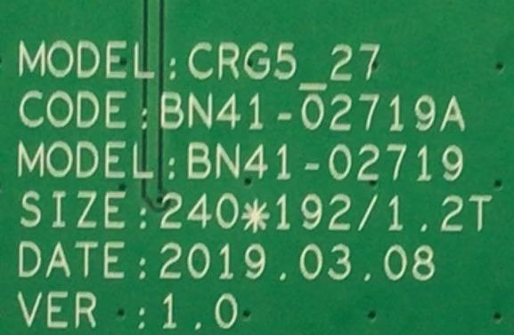 MAIN PARA MONITOR SAMSUNG / NUMERO DE PARTE BN94-16439A / BN41-02719A / BN9416439A / 16439A / PANEL CY-PR270DGHV1F / DISPLAY SG2701B01-C VER.2.2 / MODELO LC27RG50FQNXZA CB94 - Imagen 3